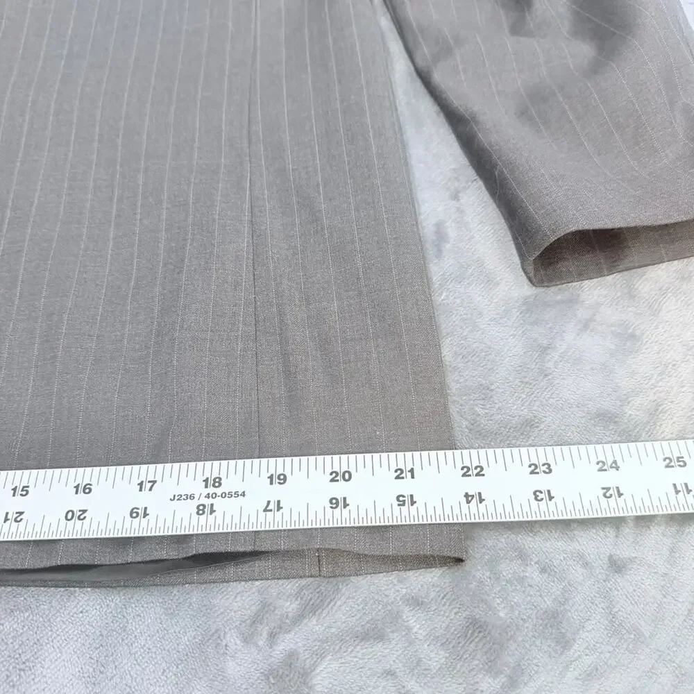Vtg Lauren Ralph Lauren Pure Wool Blazer Sz 38s Gray Pin Strip Made In Canada